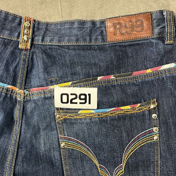 ROCAWEAR JEANS SIZE 42 W. Dark Blue Denim Regular Fit Zip Fly Roca Wear R99 - Picture 9 of 10
